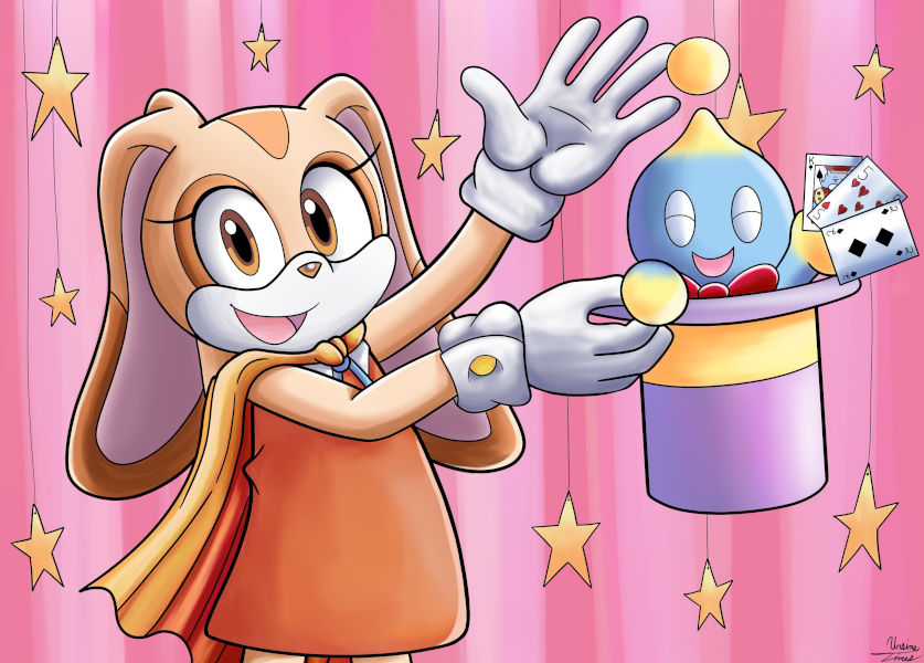 Introducing, Cream the Magnificent, and her assistant, Cheese the Chao!